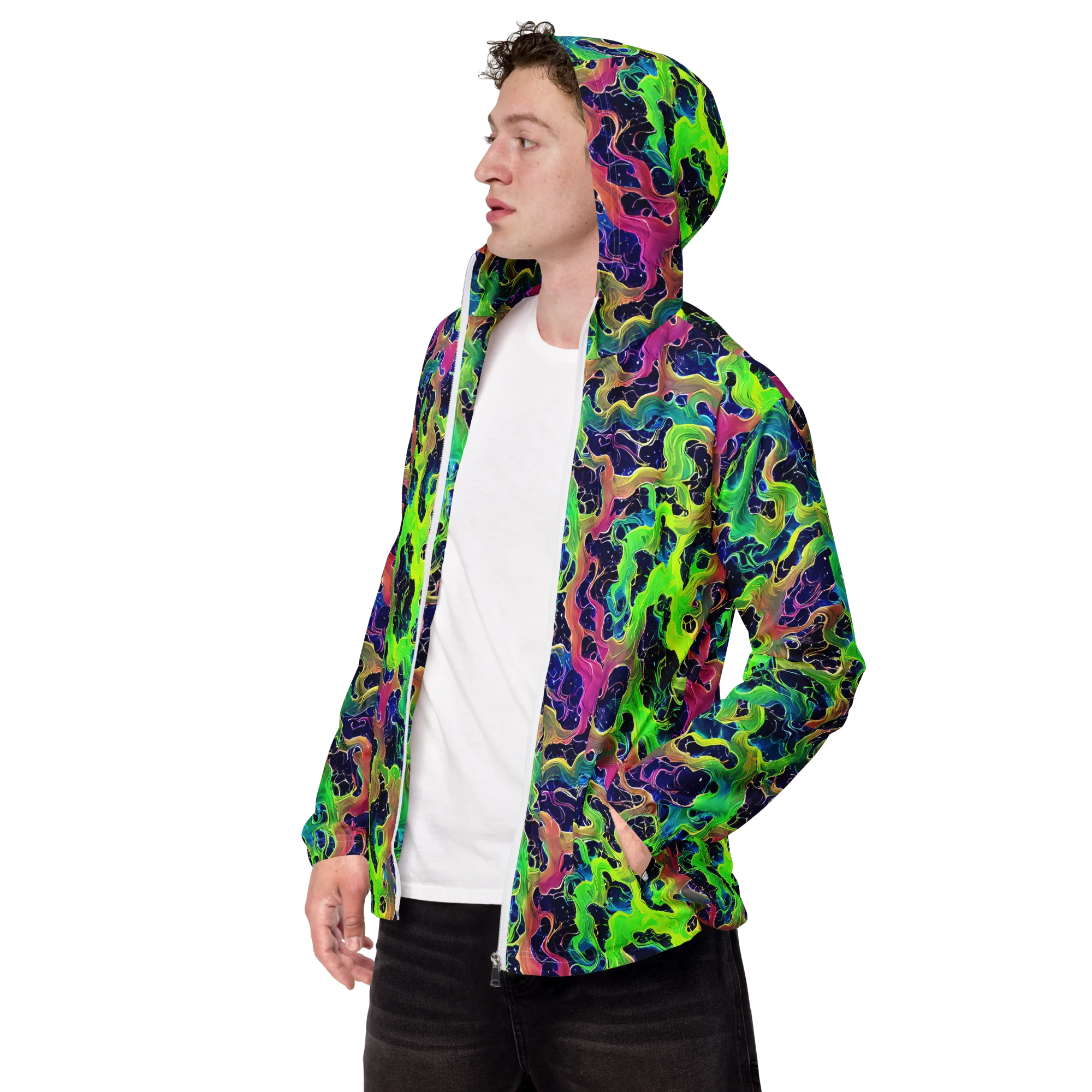 Tidal Metamorphosis on Men's Windbreaker — Left Front