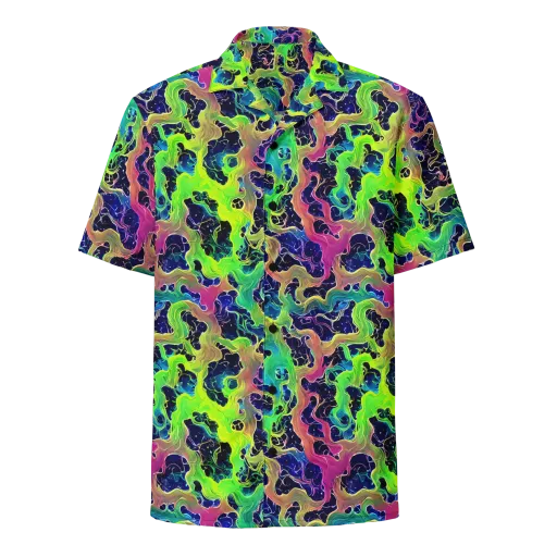 Tidal Metamorphosis on a Button Shirt