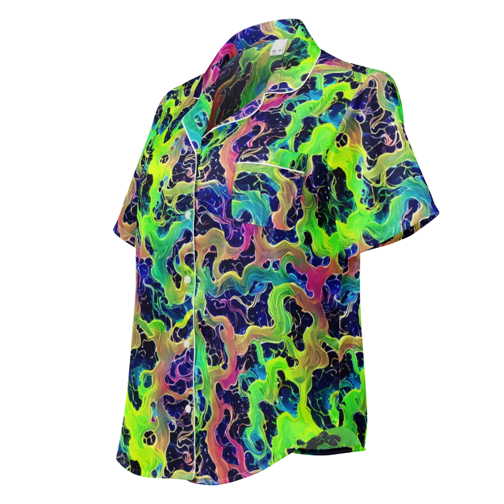 Tidal Metamorphosis on Women's Short Sleeve Pajama Top — Left Front