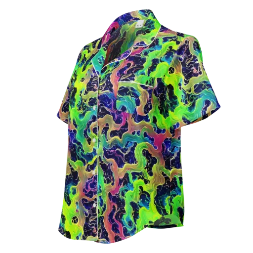 Tidal Metamorphosis on a Women's Short Sleeve Pajama Top