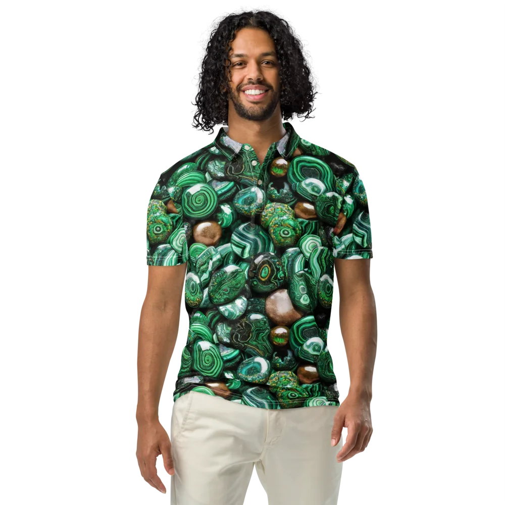 Emerald Alchemy on Men's Slim Fit Polo Shirt — Front