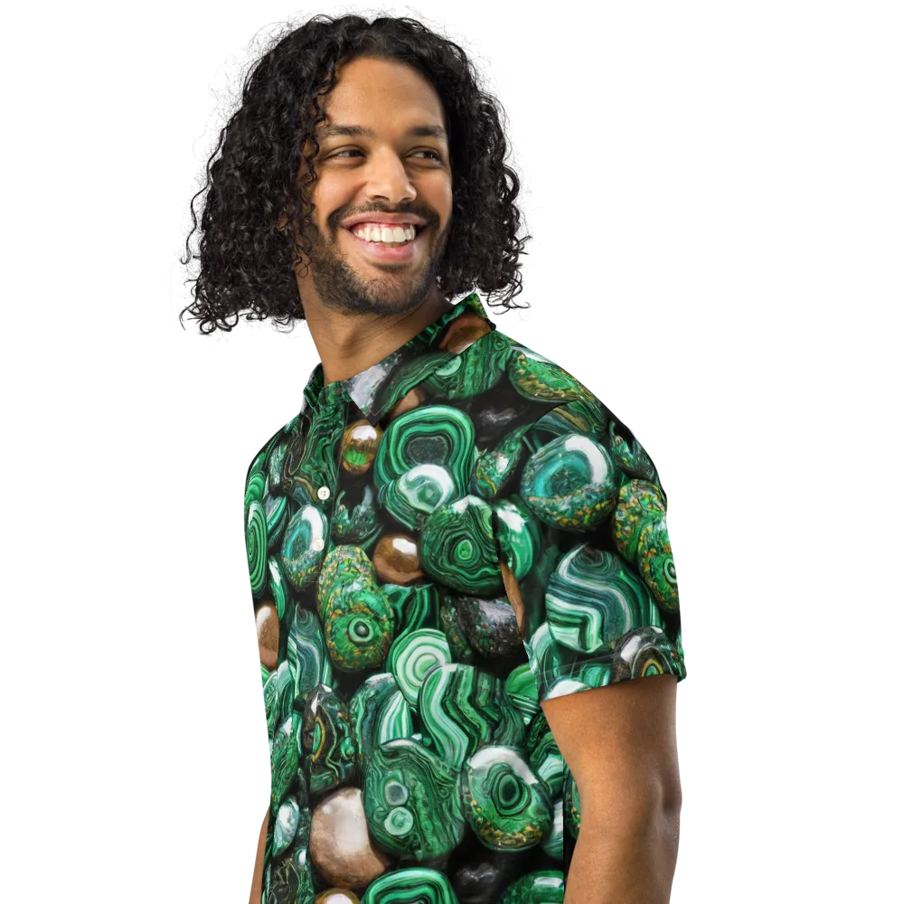 Emerald Alchemy on Men's Slim Fit Polo Shirt — Left Front