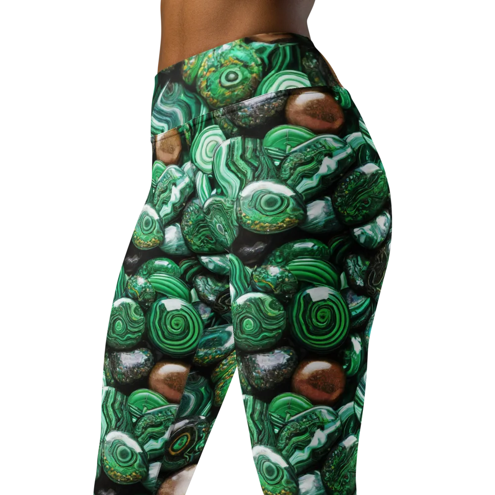 Emerald Alchemy on Yoga Leggings — Left Front