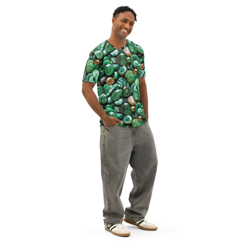 Emerald Alchemy on Men's Cotton Crew Neck T-Shirt — Right Front