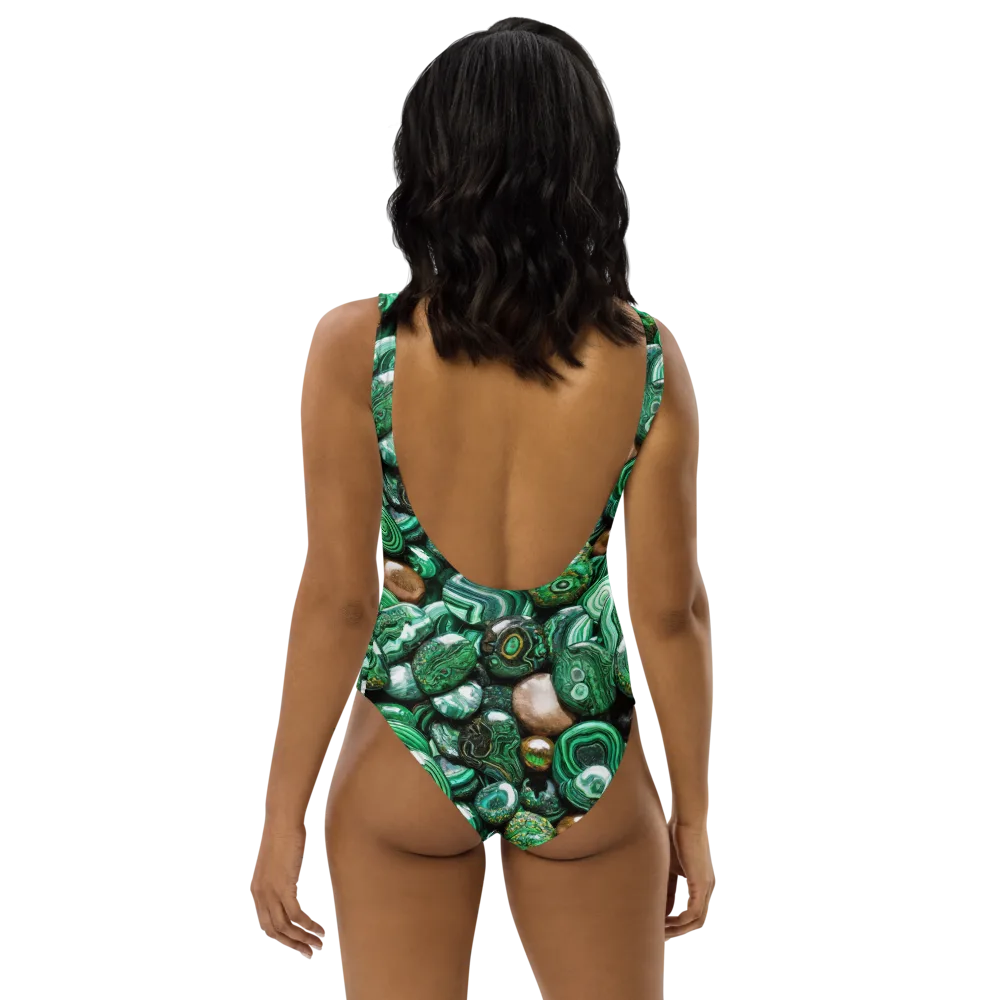 Emerald Alchemy on One-Piece Swimsuit — Back