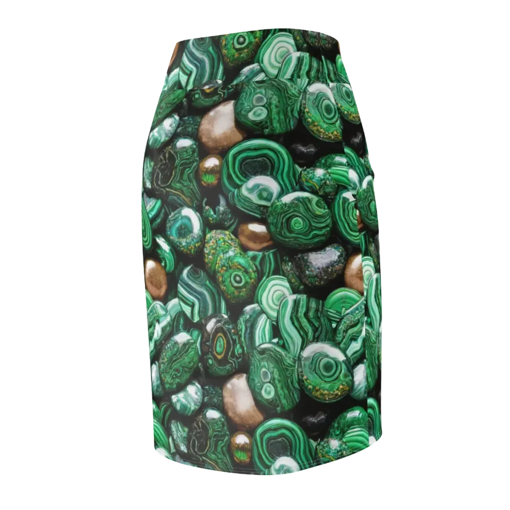 Emerald Alchemy on Pencil Skirt — Back Side