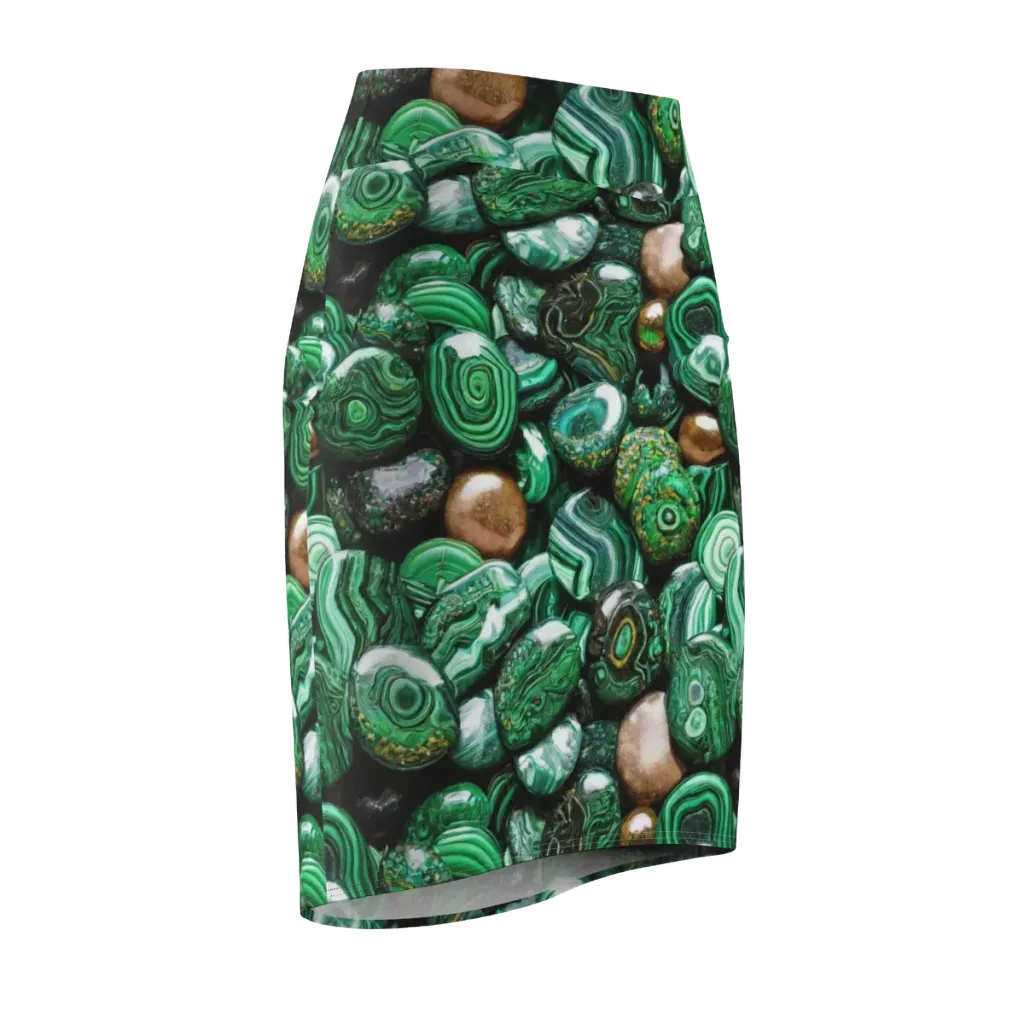 Emerald Alchemy on Pencil Skirt — Front Side