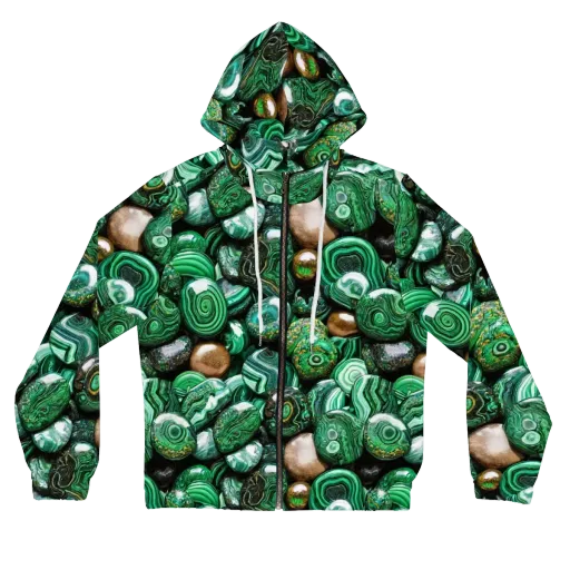 Emerald Alchemy on a Women's Full-Zip Hoodie
