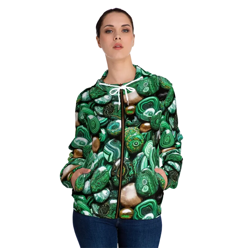Emerald Alchemy on Women's Full-Zip Hoodie — Front On Person