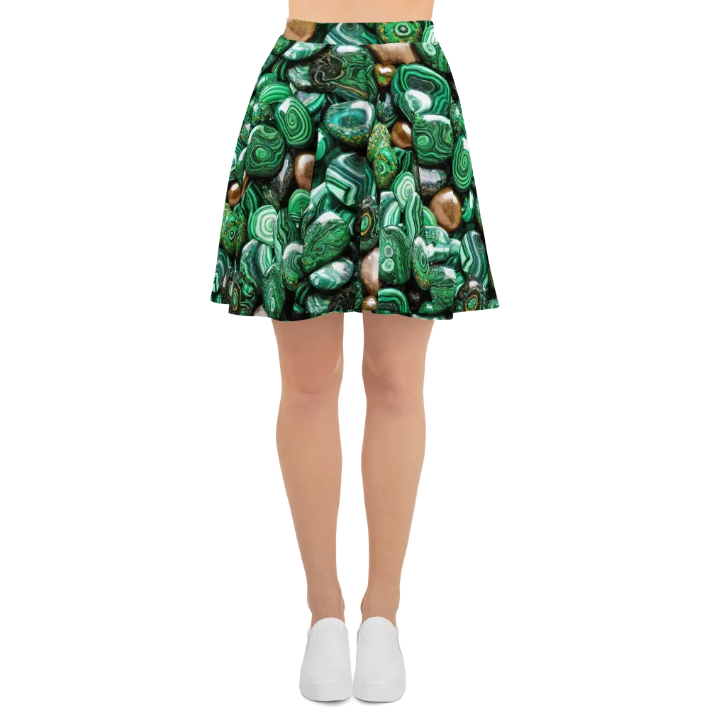 Emerald Alchemy on Skater Skirt — Front
