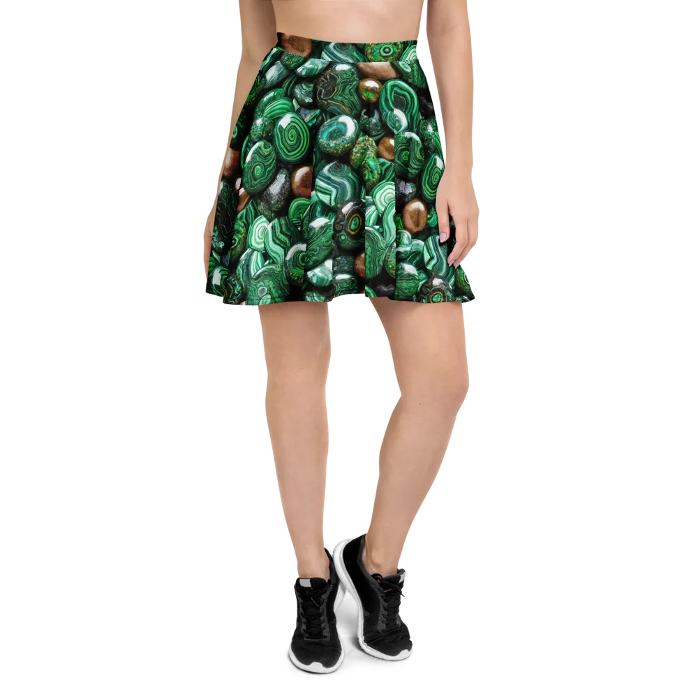 Emerald Alchemy on Skater Skirt — Front