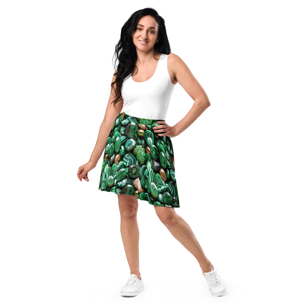Emerald Alchemy on Skater Skirt — Front