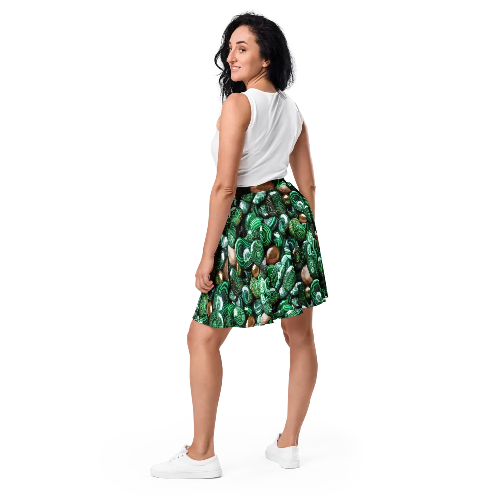 Emerald Alchemy on Skater Skirt — Back