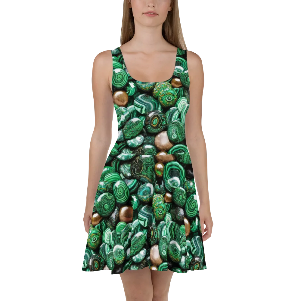 Emerald Alchemy on Skater Dress — Front