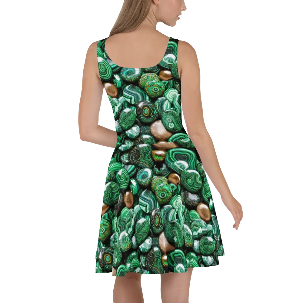 Emerald Alchemy on Skater Dress — Back