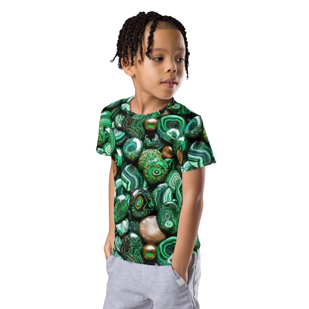 Emerald Alchemy on Kids Crew Neck T-Shirt — Left Front