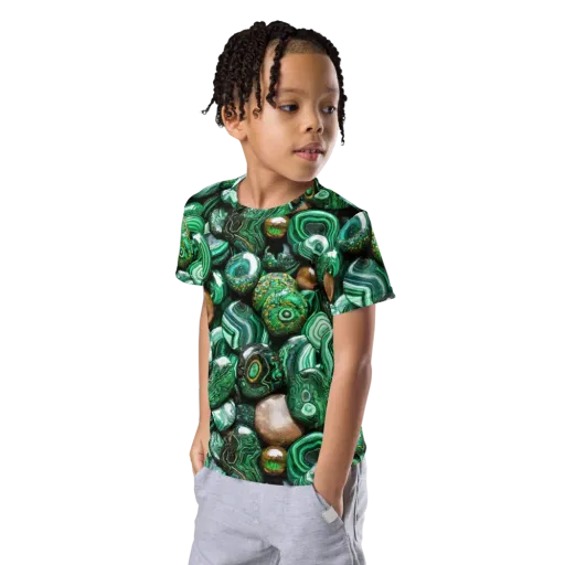 Emerald Alchemy on a Kids Crew Neck T-Shirt