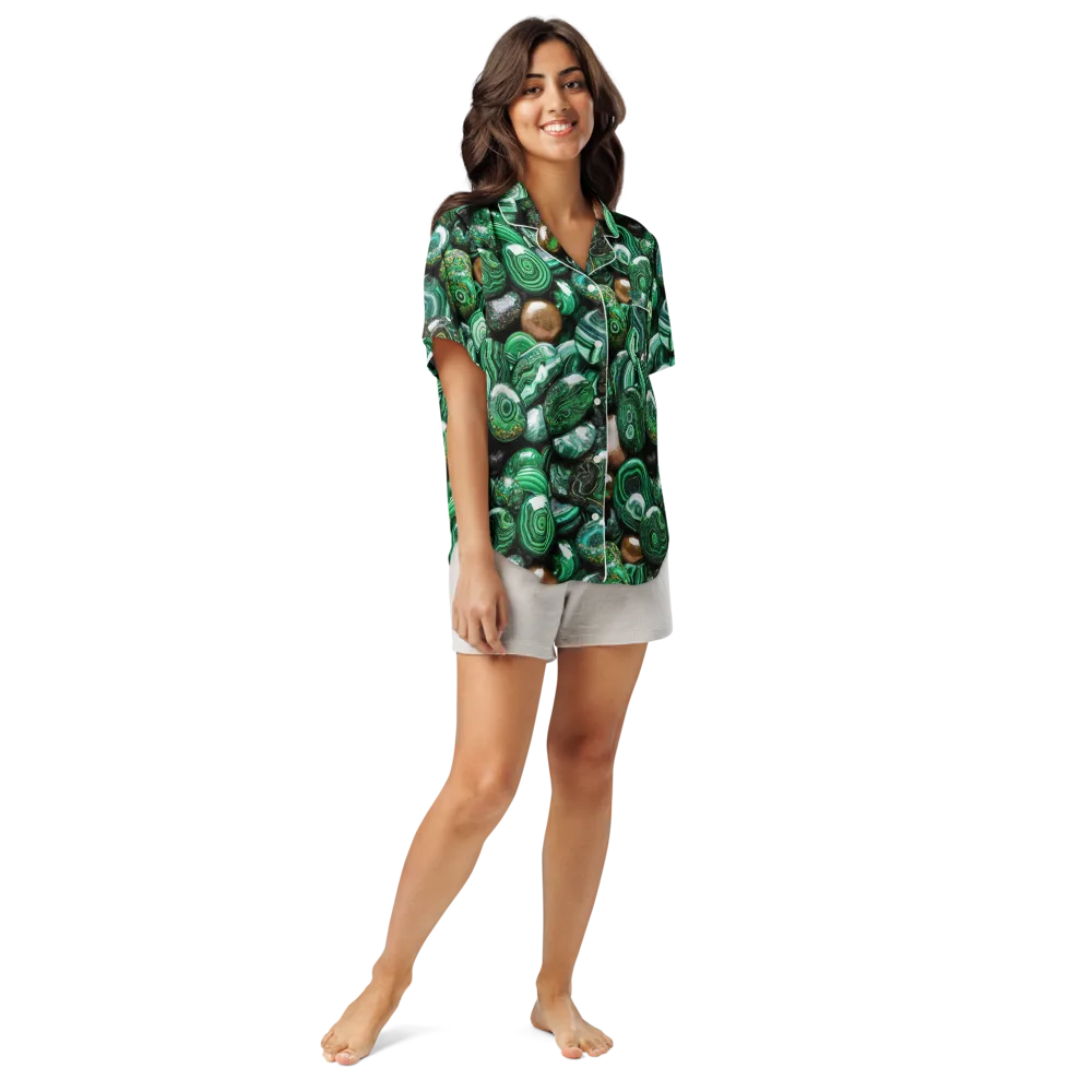 Emerald Alchemy on Women's Short Sleeve Pajama Top — Front