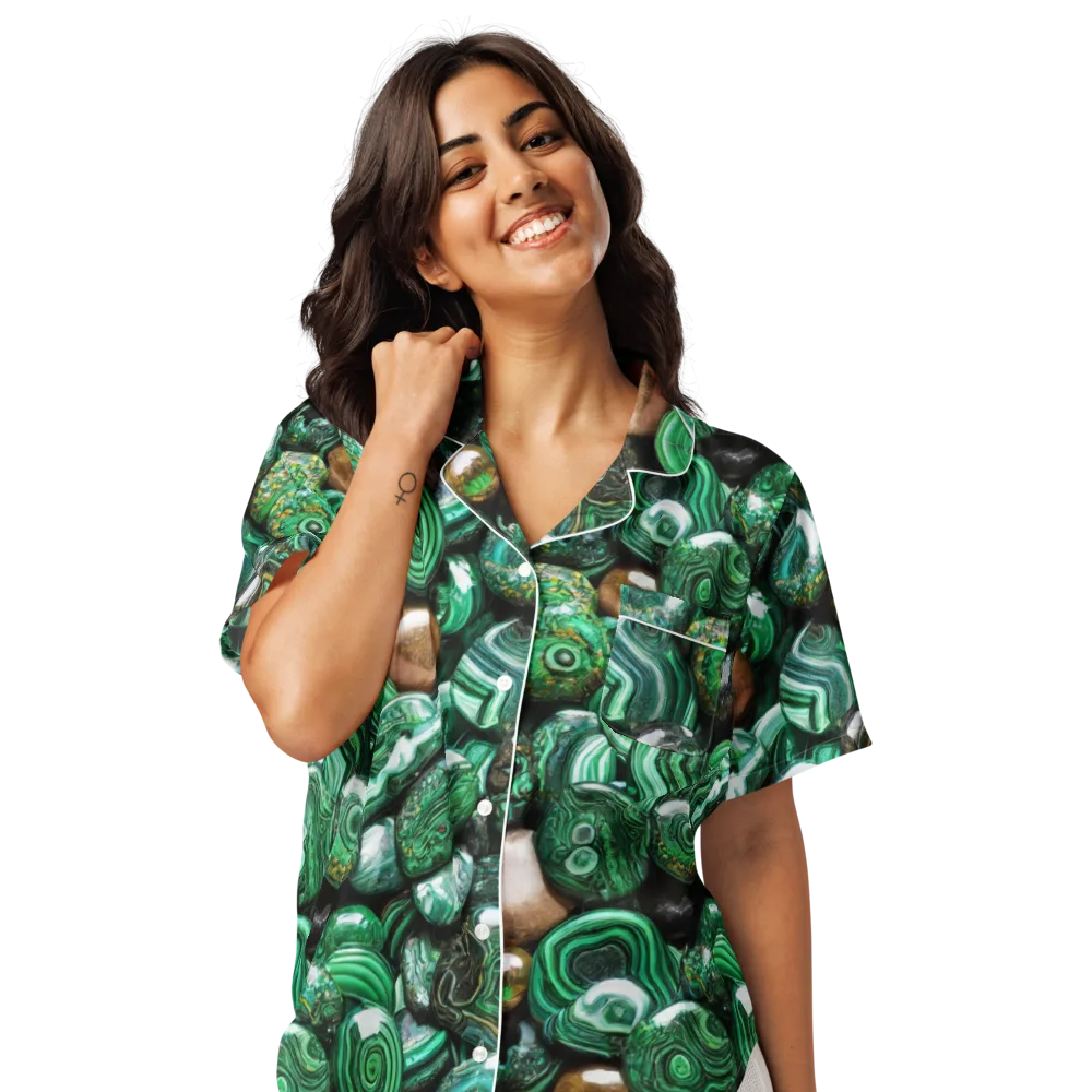 Emerald Alchemy on Women's Short Sleeve Pajama Top — Front