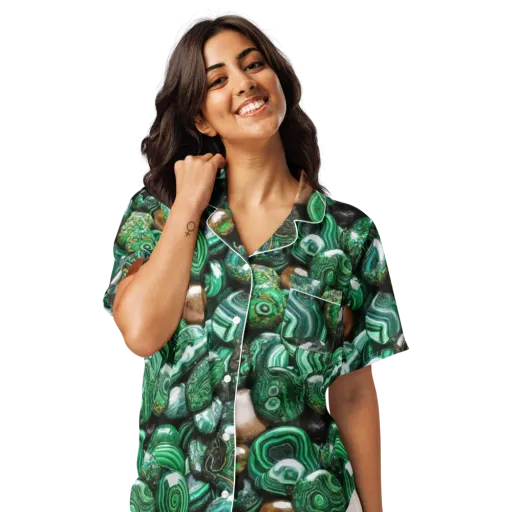 Emerald Alchemy on a Women's Short Sleeve Pajama Top