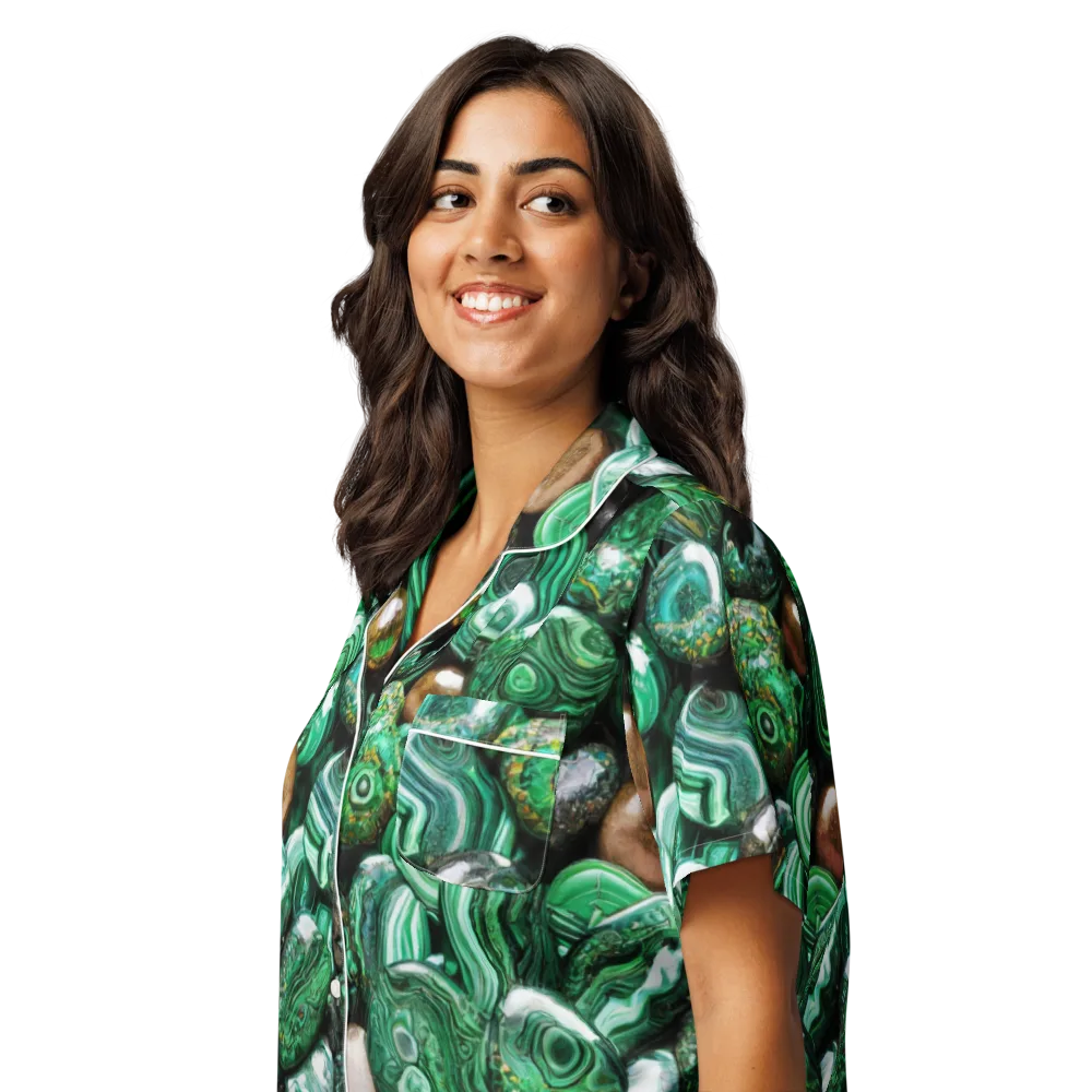 Emerald Alchemy on Women's Short Sleeve Pajama Top — Left Front
