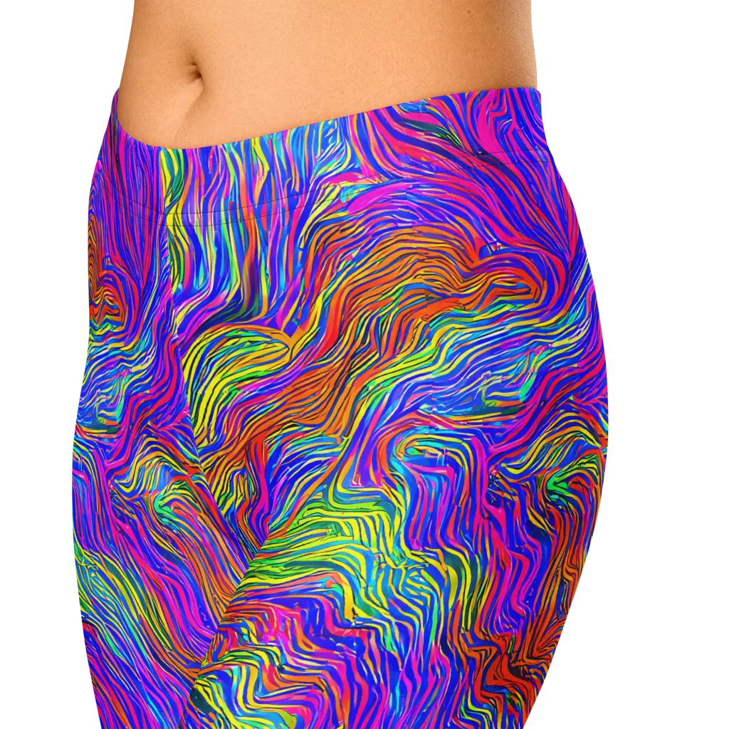 Psychedelic Filament on Capri Leggings — Zoomed-in