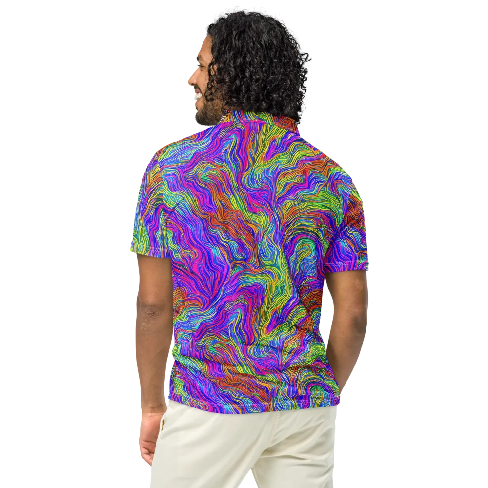 Psychedelic Filament on Men's Slim Fit Polo Shirt — Back
