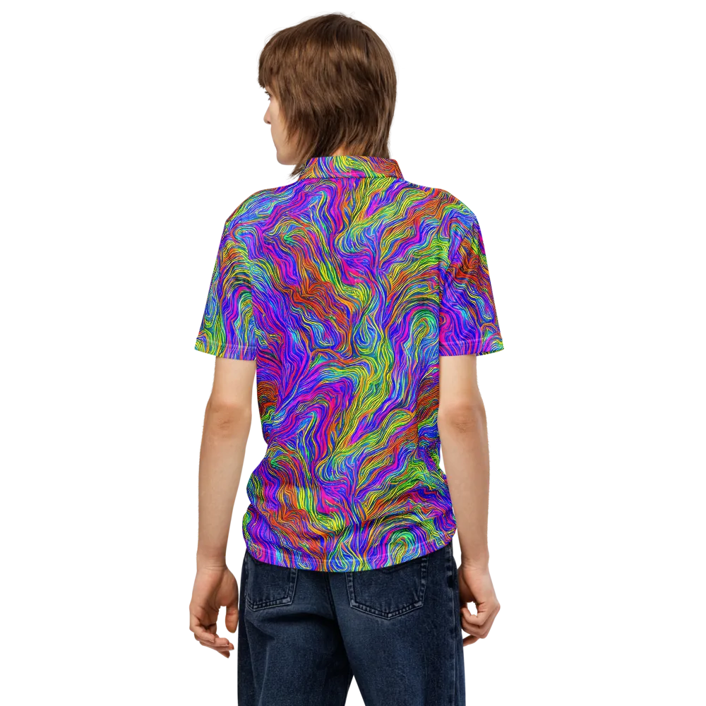 Psychedelic Filament on Men's Slim Fit Polo Shirt — Back