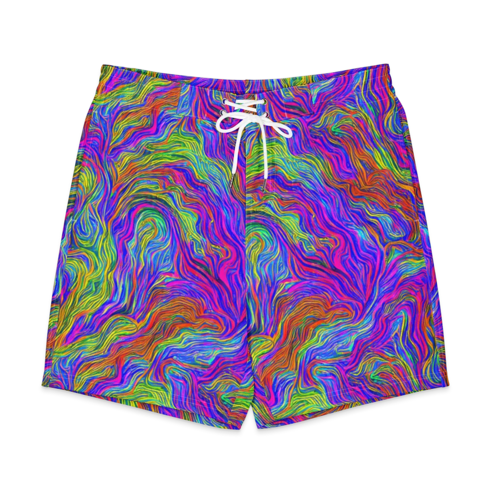 Psychedelic Filament on Men's Board Shorts — Front