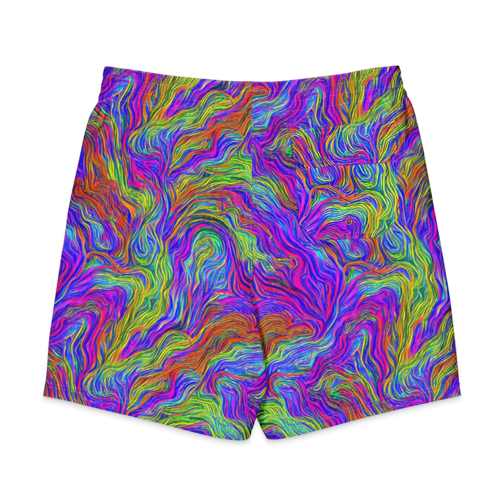 Psychedelic Filament on Men's Board Shorts — Back