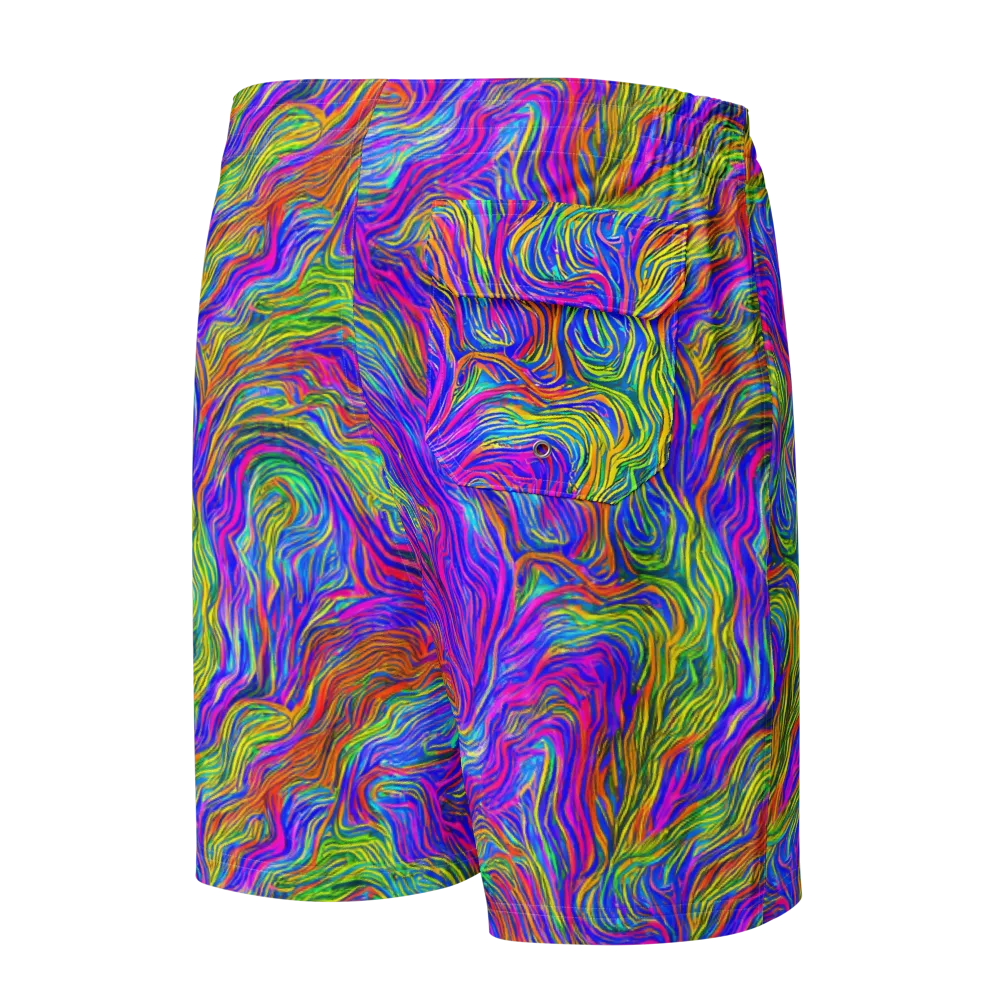 Psychedelic Filament on Men's Board Shorts — Back