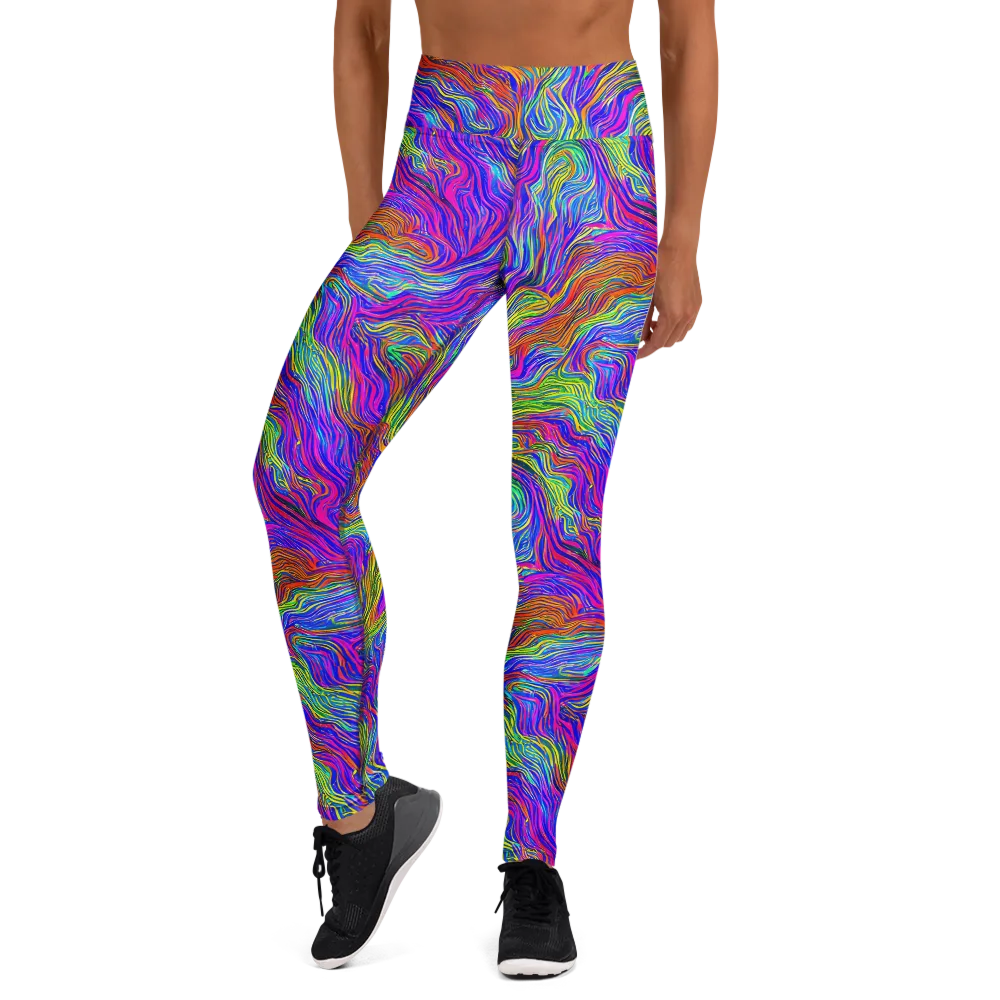 Psychedelic Filament on Yoga Leggings — Front
