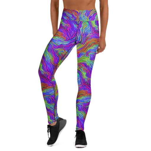 Psychedelic Filament on a Yoga Leggings