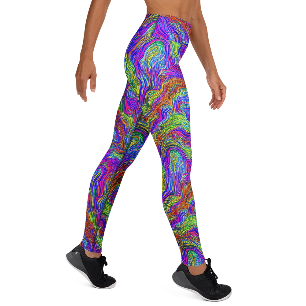Psychedelic Filament on Yoga Leggings — Right