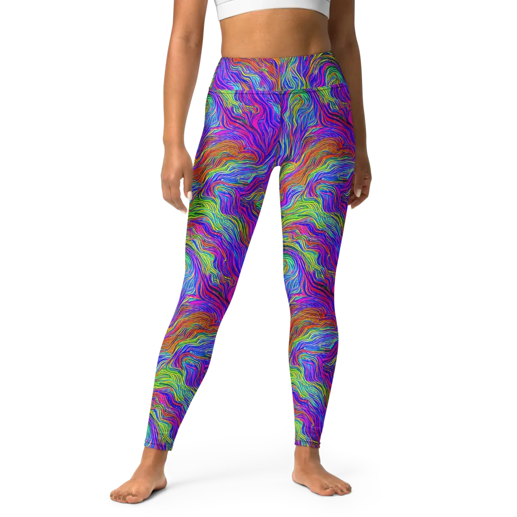 Psychedelic Filament on Yoga Leggings — Front