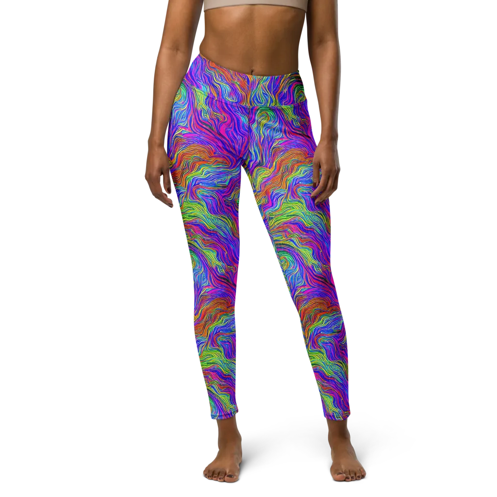 Psychedelic Filament on Yoga Leggings — Front