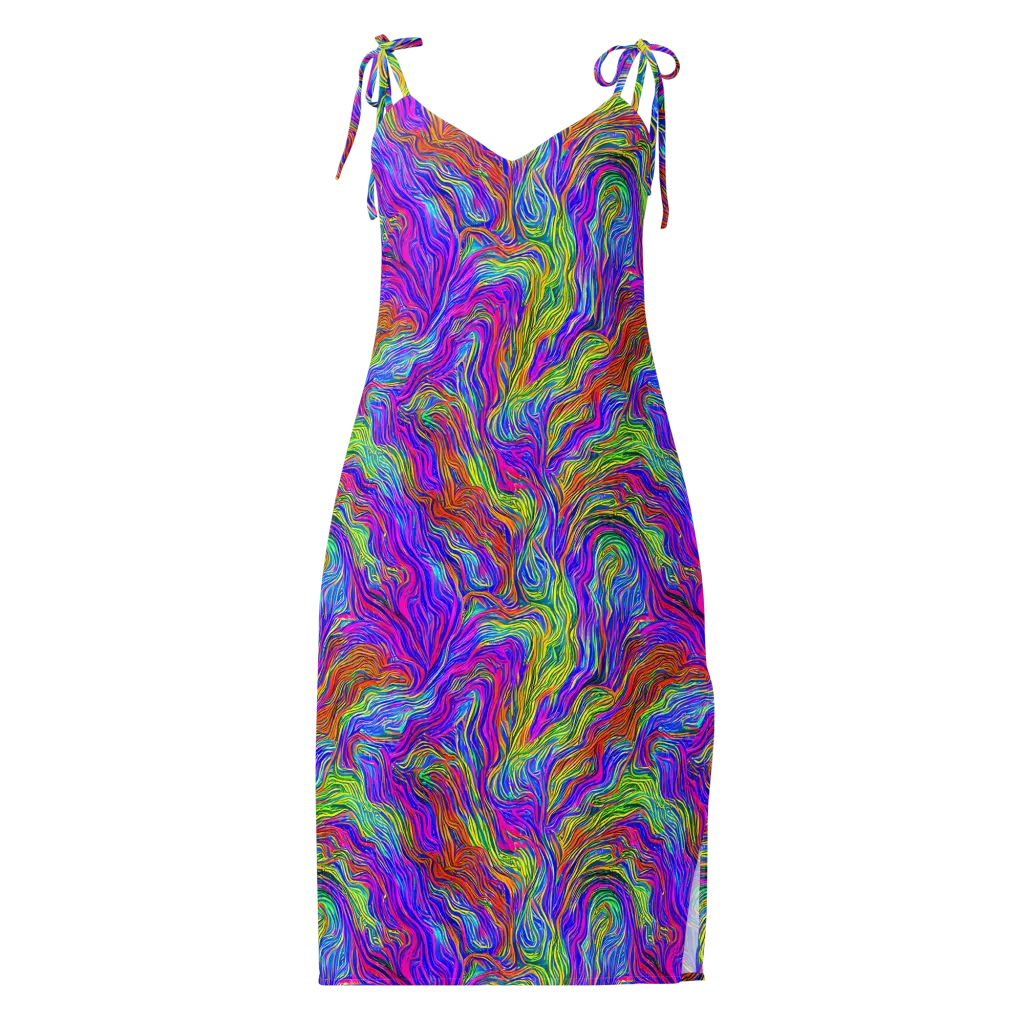 Psychedelic Filament on Slip Dress — Front