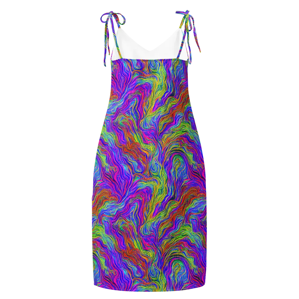 Psychedelic Filament on Slip Dress — Back