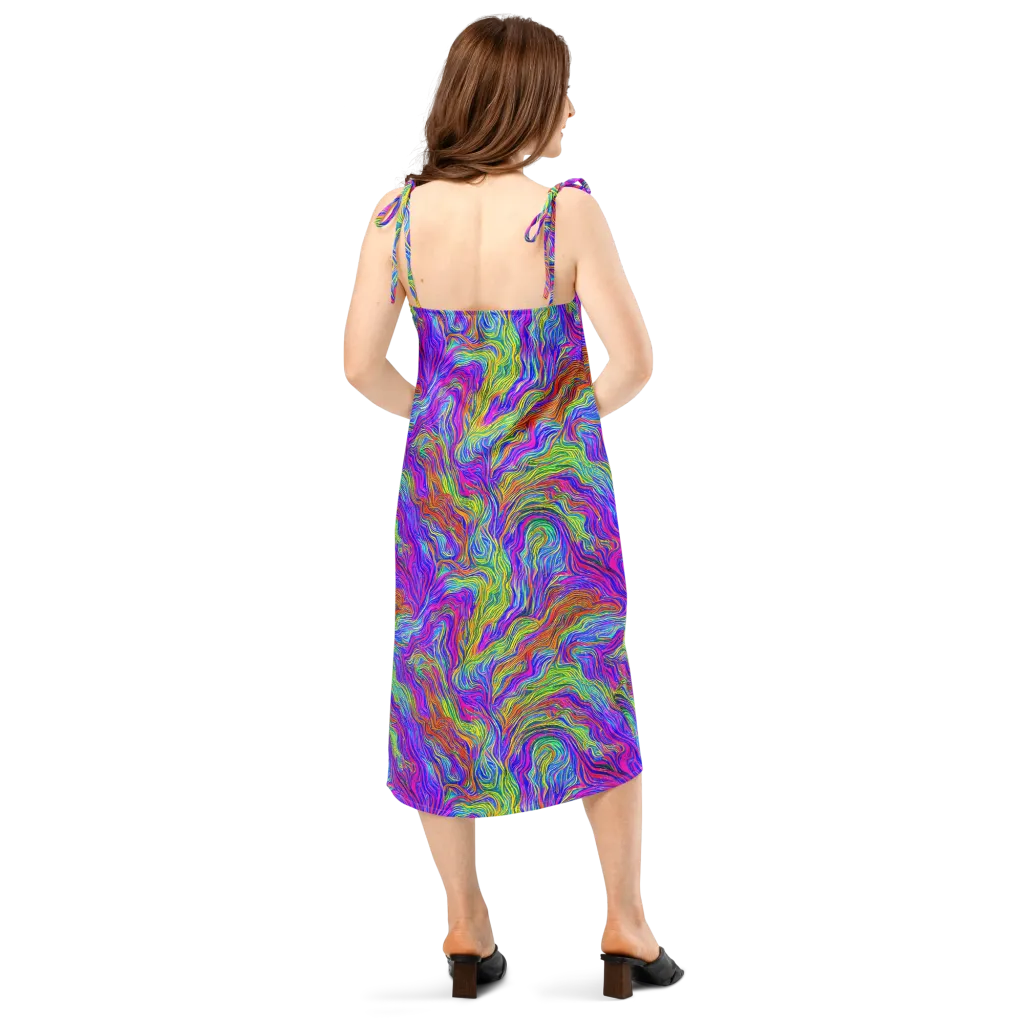 Psychedelic Filament on Slip Dress — Back