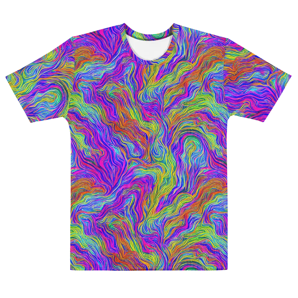 Psychedelic Filament on Men's Cotton Crew Neck T-Shirt — Front