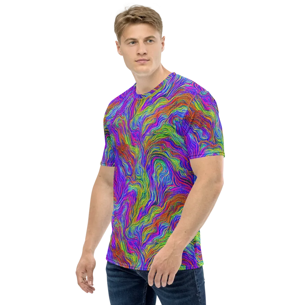 Psychedelic Filament on Men's Crew Neck T-Shirt — Left