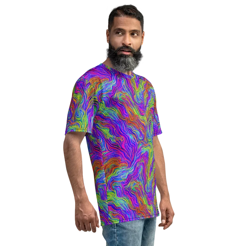 Psychedelic Filament on Men's Crew Neck T-Shirt — Right