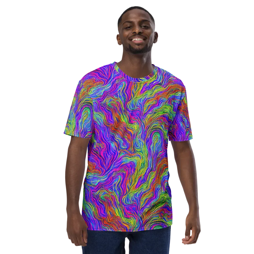 Psychedelic Filament on Men's Crew Neck T-Shirt — Front