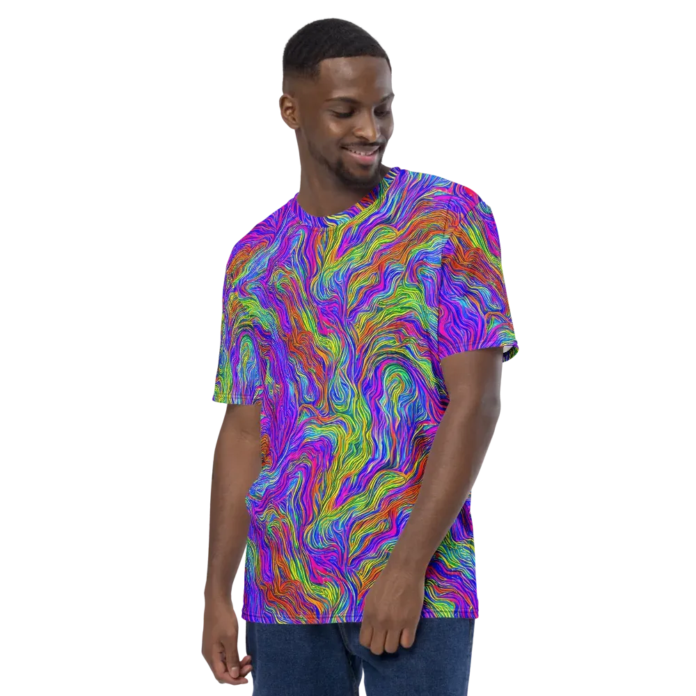 Psychedelic Filament on Men's Crew Neck T-Shirt — Left