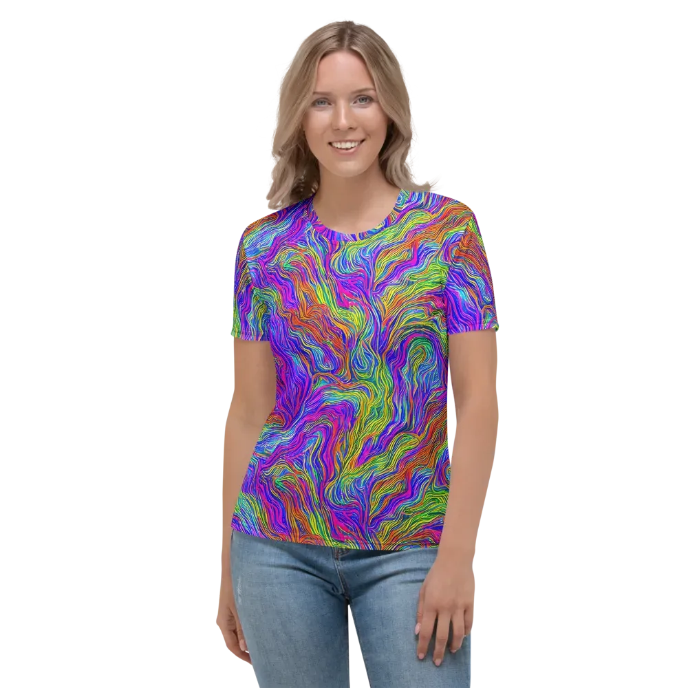 Psychedelic Filament on Women's Crew Neck T-Shirt — Front