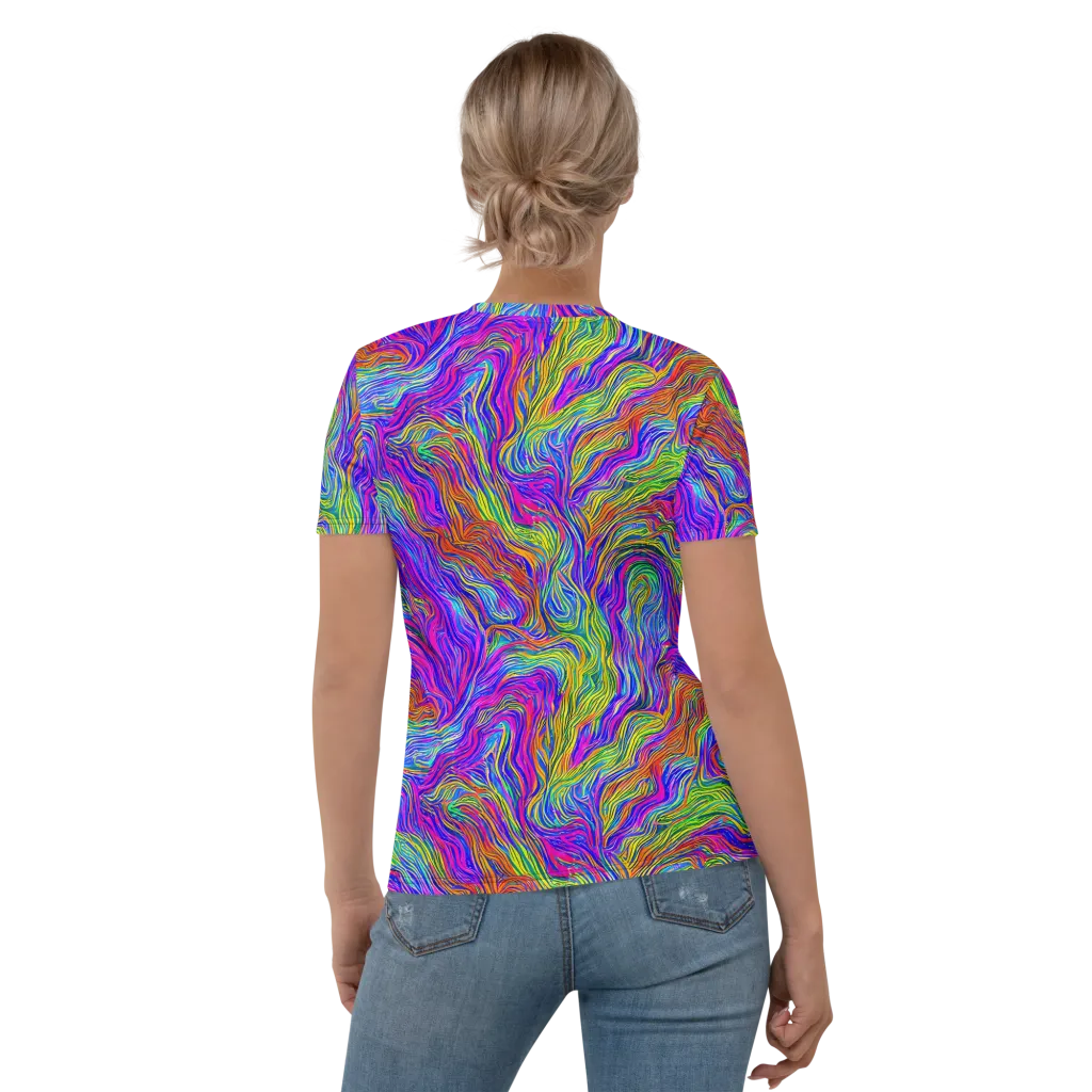 Psychedelic Filament on Women's Crew Neck T-Shirt — Back