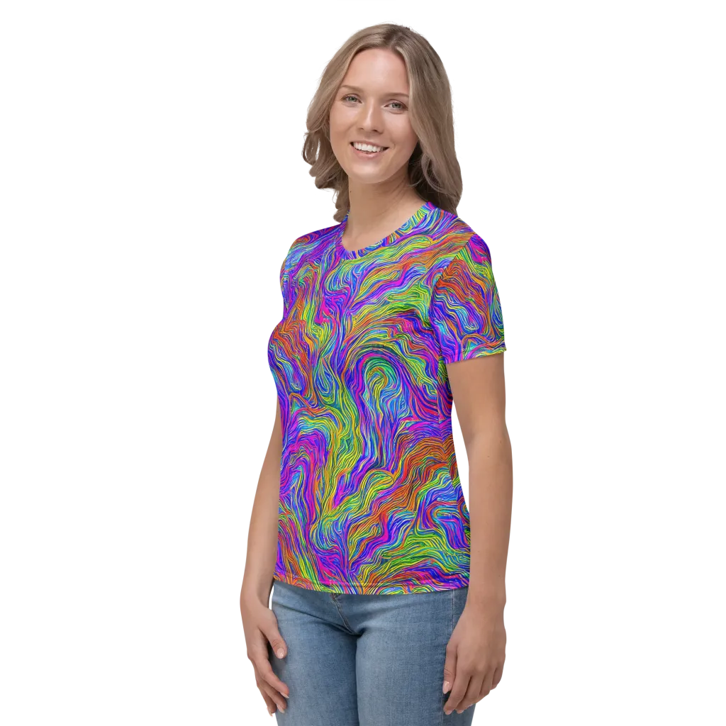 Psychedelic Filament on Women's Crew Neck T-Shirt — Left