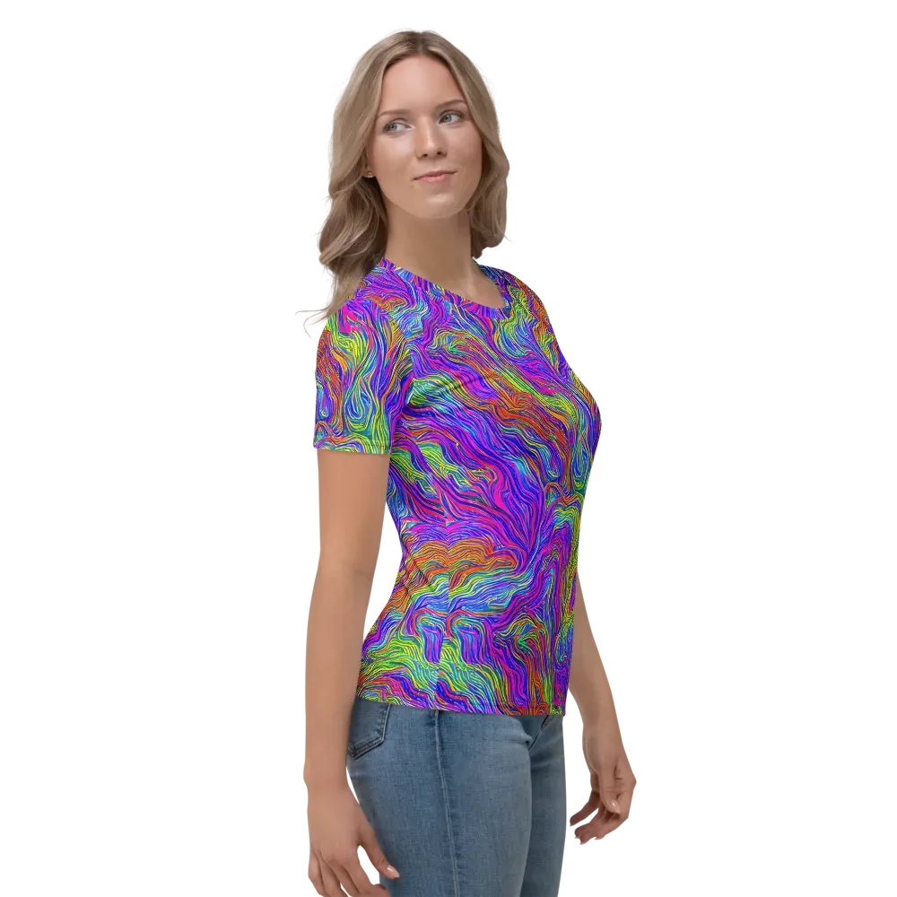 Psychedelic Filament on Women's Crew Neck T-Shirt — Right