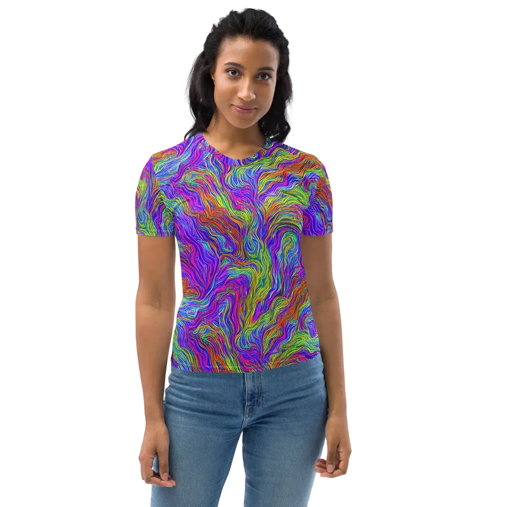 Psychedelic Filament on Women's Crew Neck T-Shirt — Front