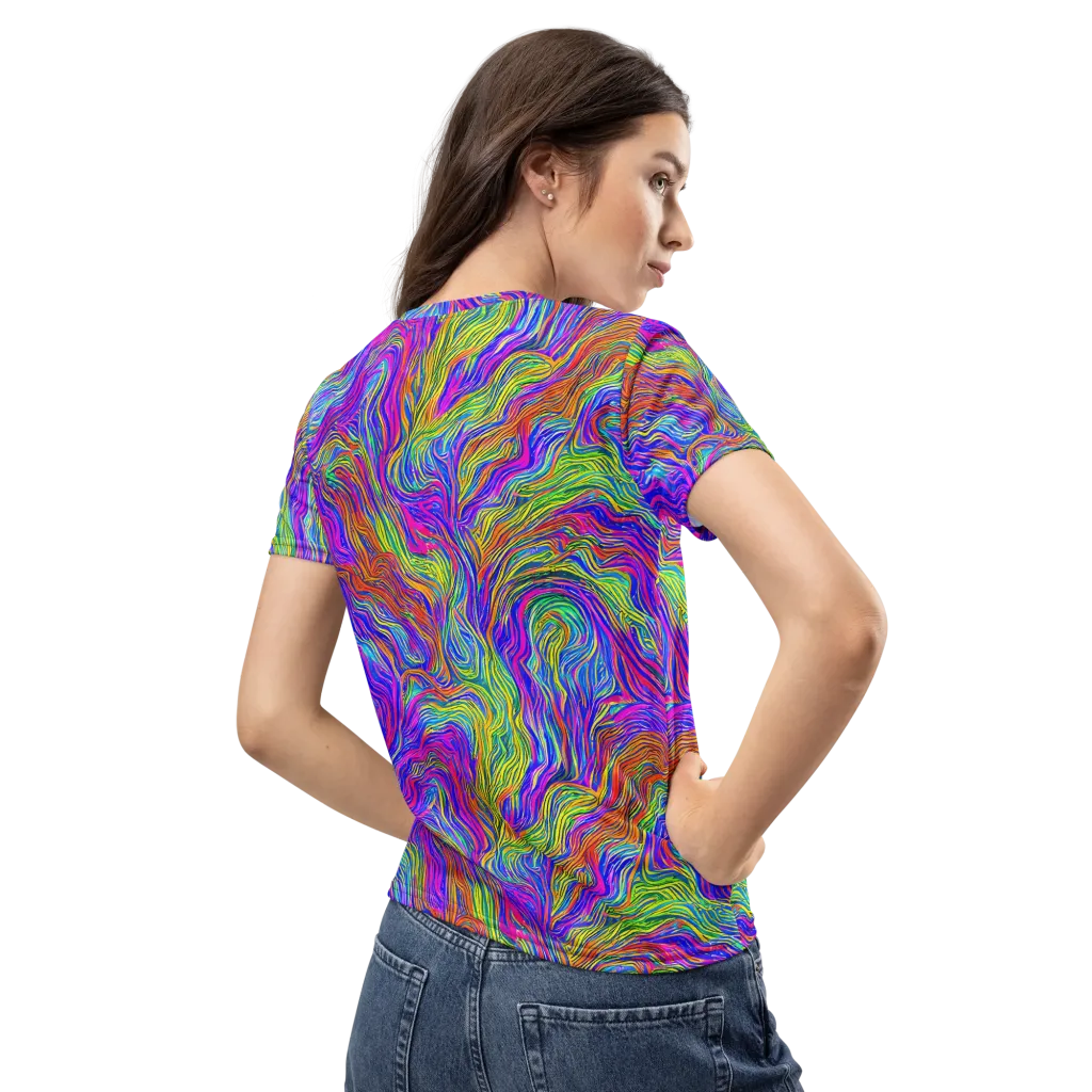 Psychedelic Filament on Women's Crew Neck T-Shirt — Back